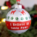 Adorno de cristal Creo en Santa Paws