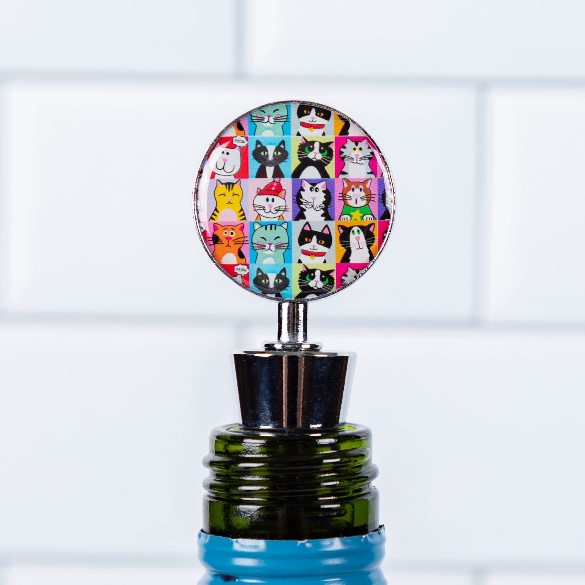 Tapón de vino con retrato de mascota - Juego de 2