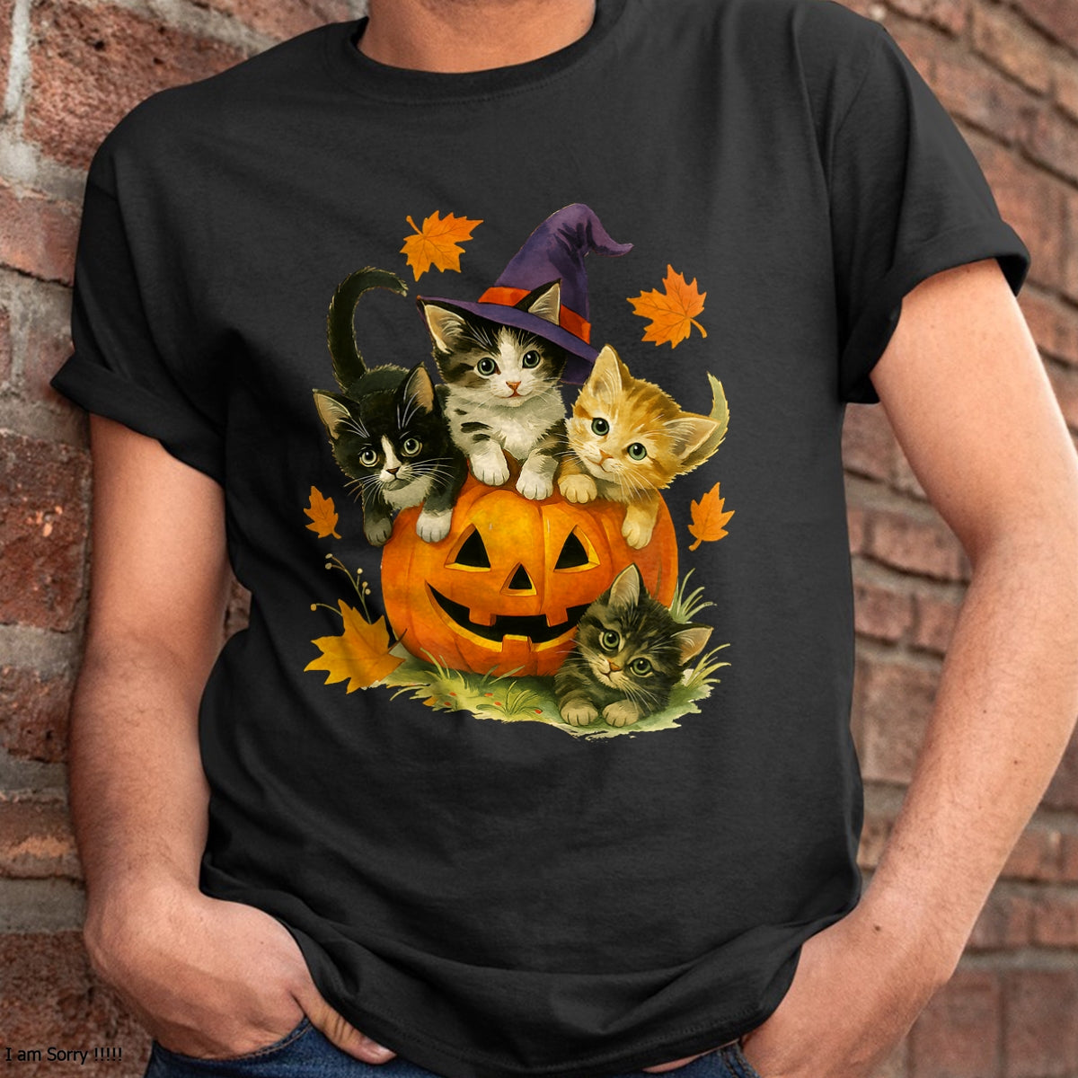 Camiseta vintage de calabaza de gato lindo de Halloween para la temporada espeluznante - Camiseta/sudadera con capucha unisex de Halloween - NGHL00