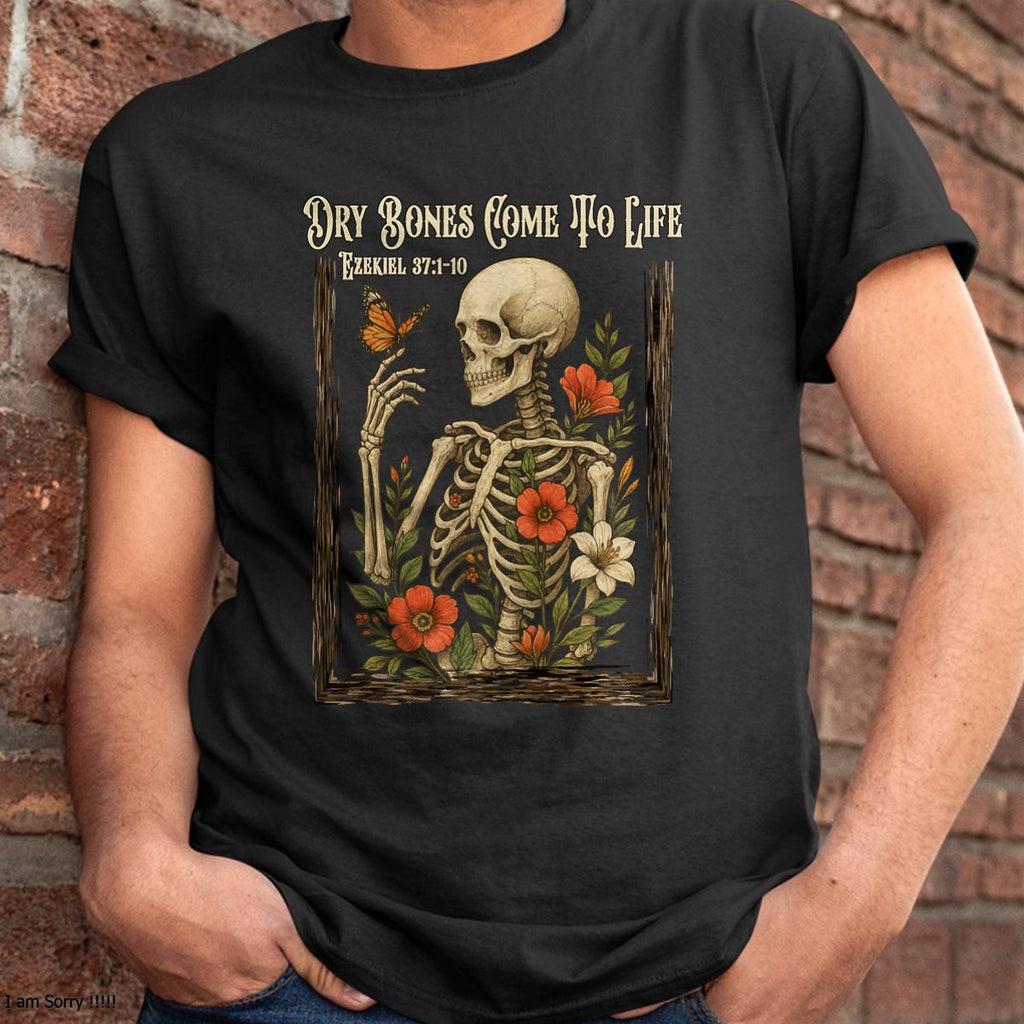 Fe cristiana: Huesos secos cobran vida, camiseta con estampado floral de esqueleto - Camiseta/sudadera unisex de Halloween - NGHL00 (Copia)