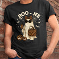 Coquette Leopard Ghost Coffee Boo JEE Halloween Boujee Ghost T-Shirt - Halloween Unisex T-Shirt/Hoodie - NGHL00