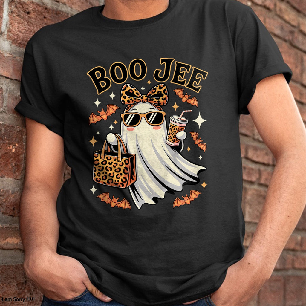 Coqueta Leopardo Fantasma Café Boo JEE Fantasma Boujee - Camiseta/Sudadera con Capucha Unisex de Halloween - NGHL00