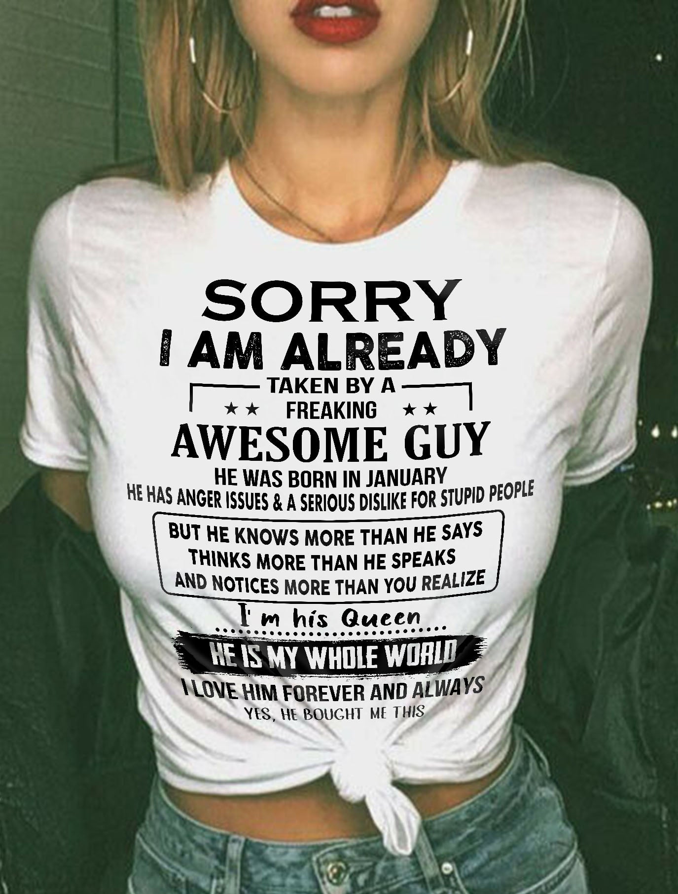 January - Awesome Boyfriend Born In January- Special gift for your Girlfriend - From Husband NGHL01 (SKUT08-11-01)
