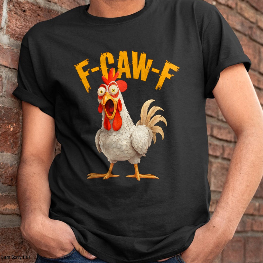 Divertida camiseta retro con juego de palabras de pollo "F-Awk-F" y gallo "F-Caw-F" - Camiseta/sudadera con capucha unisex de Halloween - NGHL00 (SKUT-1810HALLOWEEN-01)