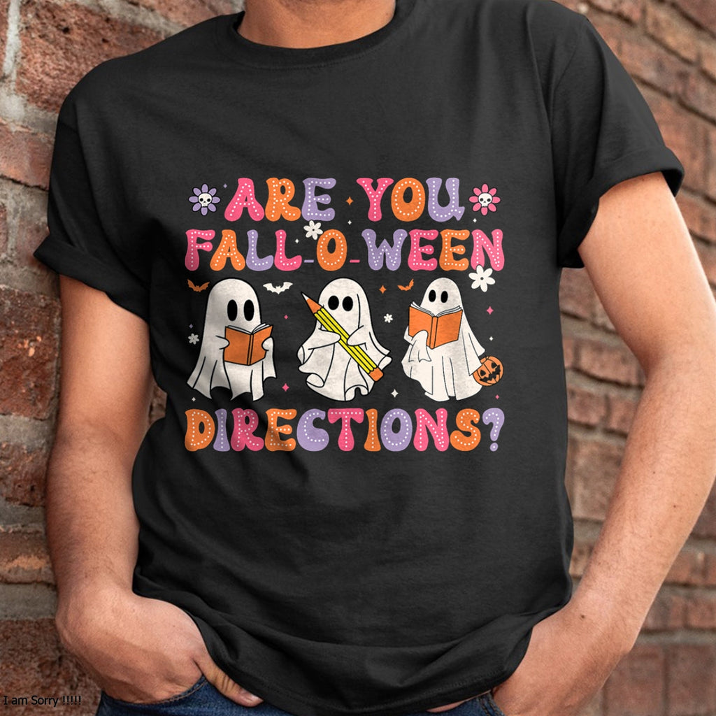 Camiseta de Halloween con Fantasma de Profesor de Instrucciones "¿Estás de Halloween?" - Camiseta/Sudadera Unisex de Halloween - NGHL00 (Copia)