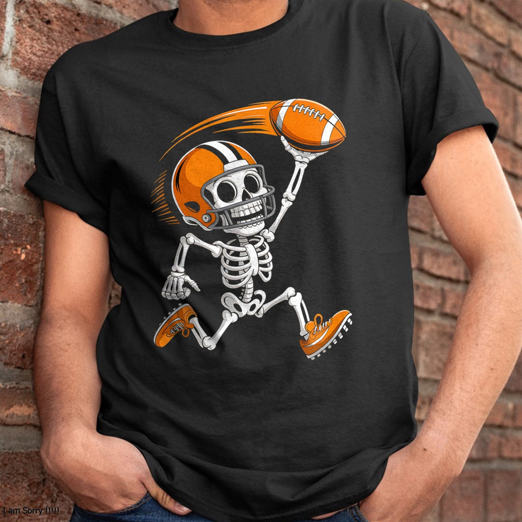 Camiseta de fútbol divertida de esqueleto de Halloween para adolescentes, niños y hombres - Camiseta/Sudadera unisex de Halloween - NGHL00