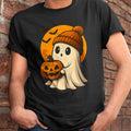 Lindo fantasma con calabaza para fiesta de disfraces de Halloween, camiseta espeluznante - Camiseta/Sudadera con capucha unisex de Halloween - NGHL00