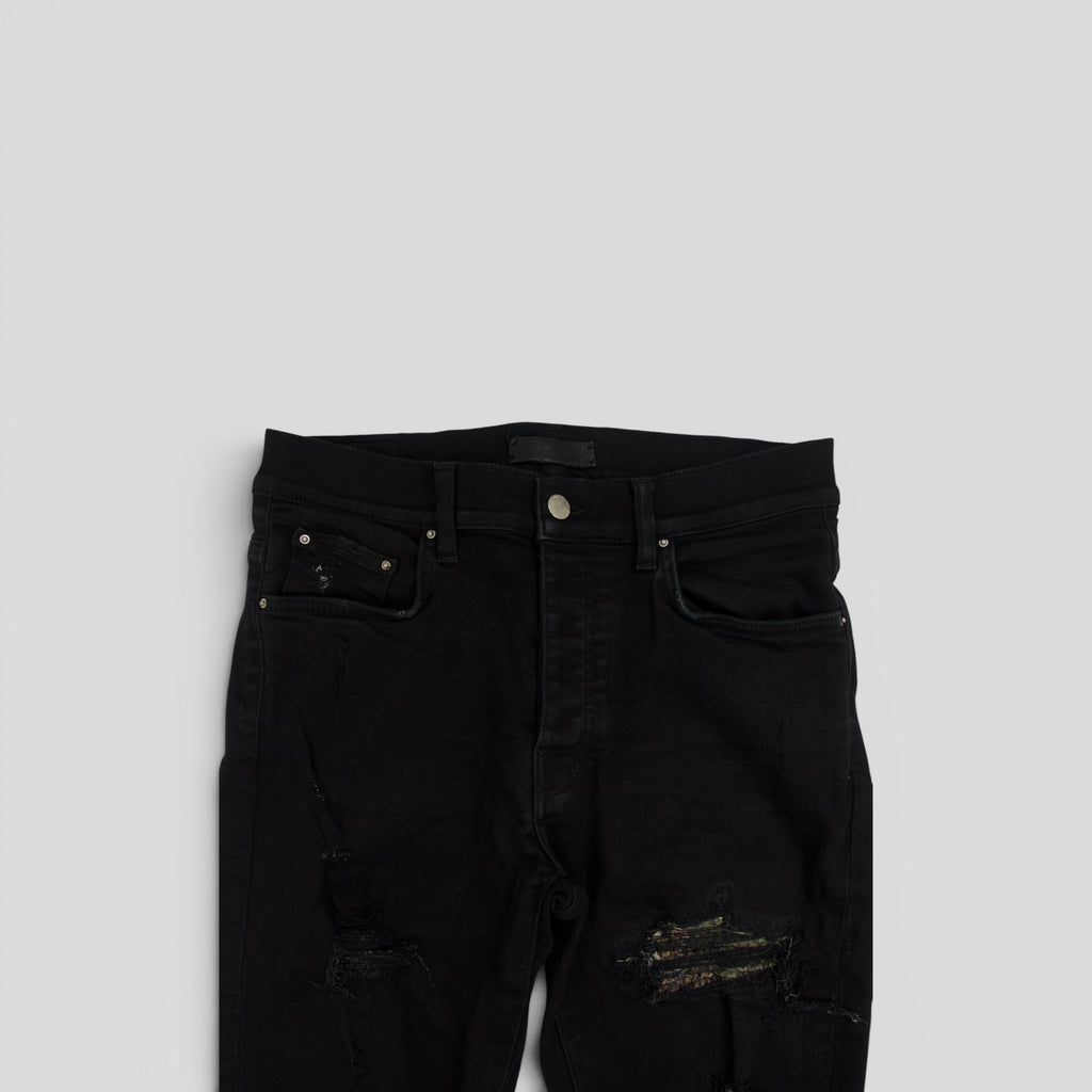 Amiri MX1 Aloha Patch Jeans en negro