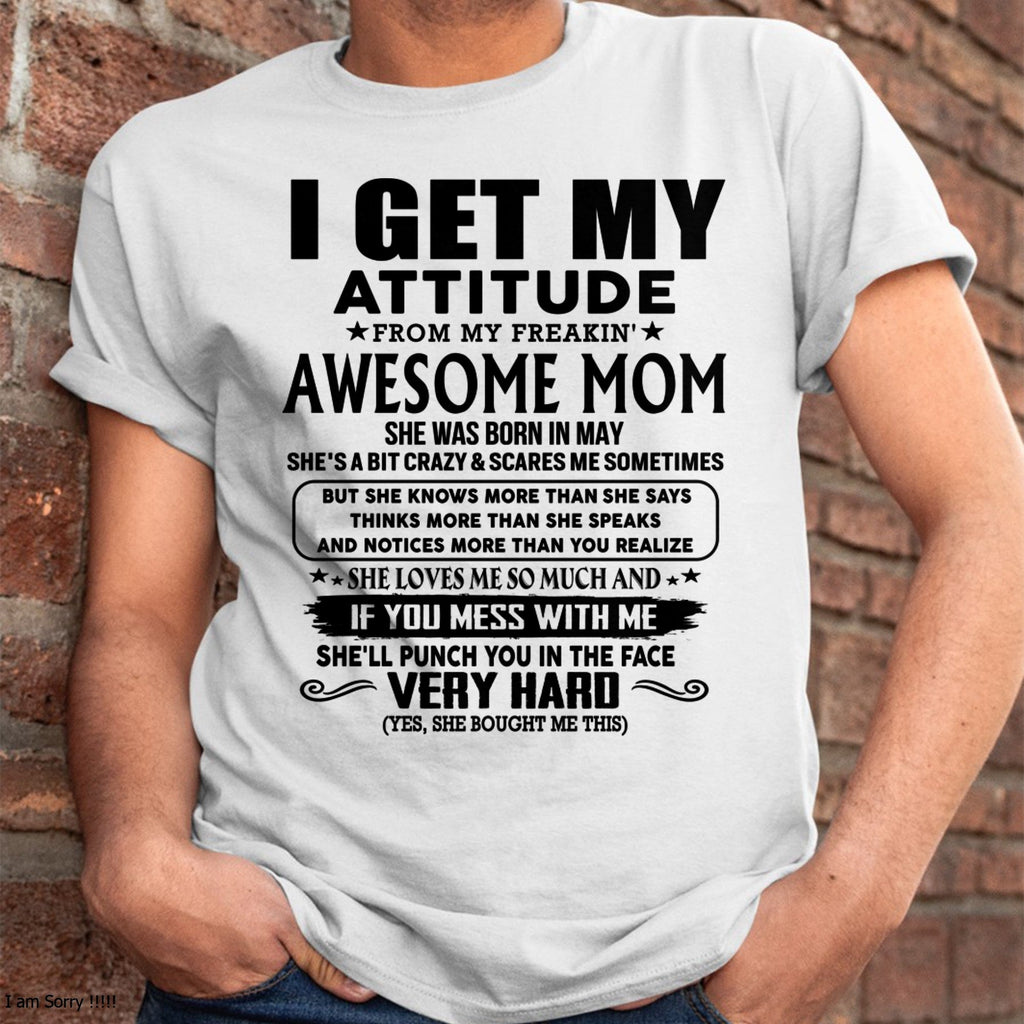 Gracias Mamá - MI ACTITUD LA HEREDÉ DE MI INCREÍBLE MAMÁ - Regalo para Hijo e Hija de Parte de Mamá - NGHL05 (SKU-TMD-CU-05)
