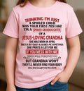 Camiseta de niña cristiana – Consentida por la abuela edición de abril – De la abuela a la nieta NGHL04 (SKU07-181-04)