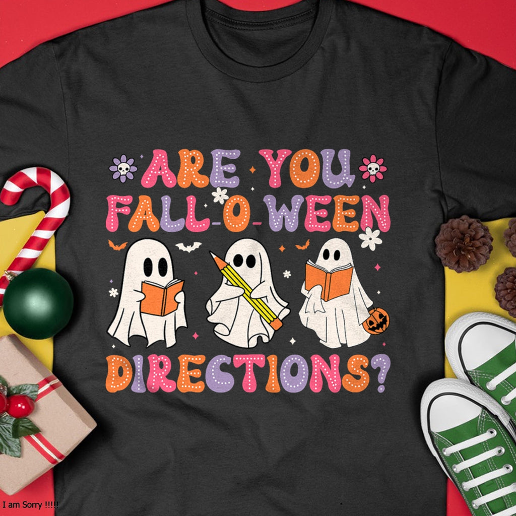 Camiseta de Halloween con Fantasma de Profesor de Instrucciones "¿Estás de Halloween?" - Camiseta/Sudadera Unisex de Halloween - NGHL00 (Copia)