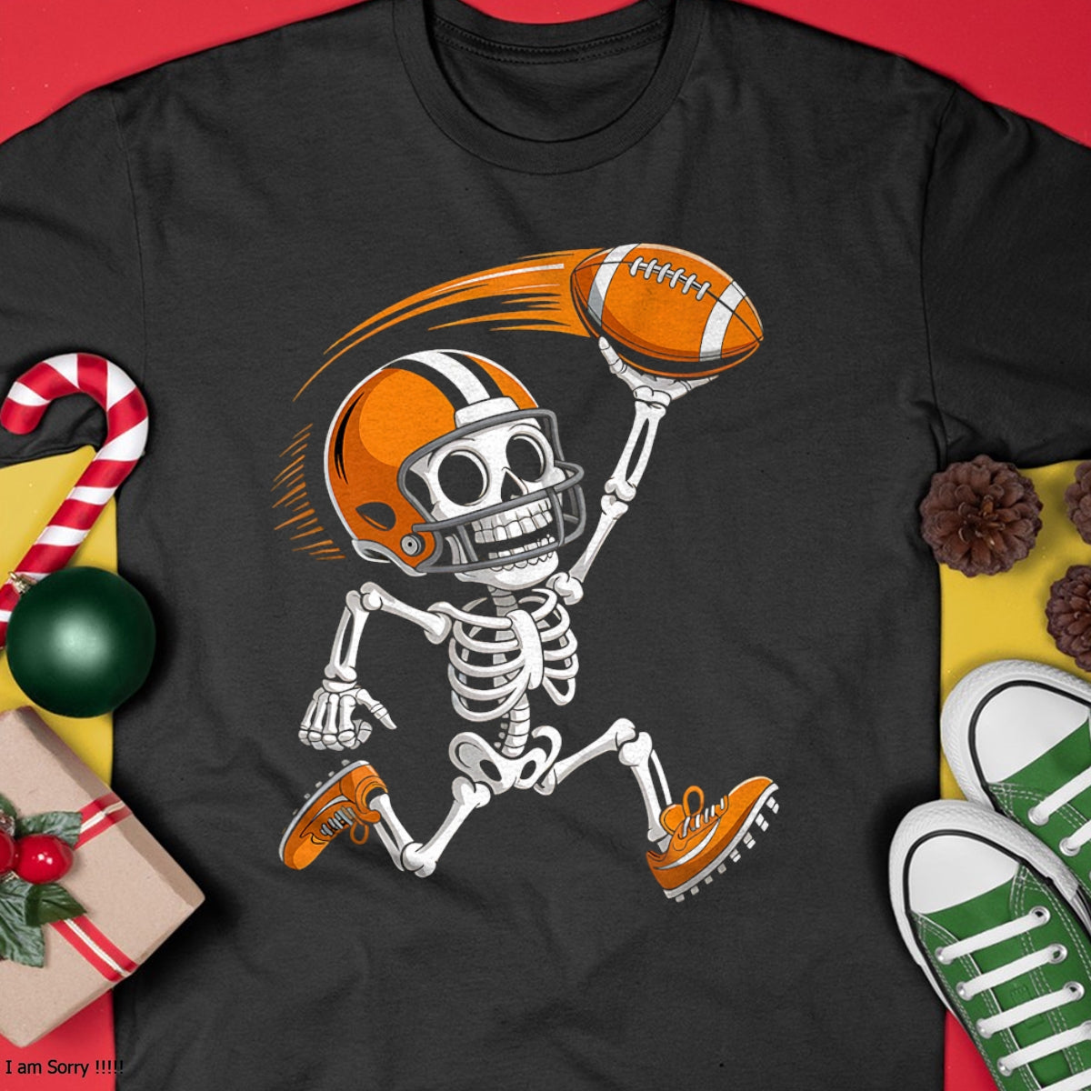 Camiseta de fútbol divertida de esqueleto de Halloween para adolescentes, niños y hombres - Camiseta/Sudadera unisex de Halloween - NGHL00