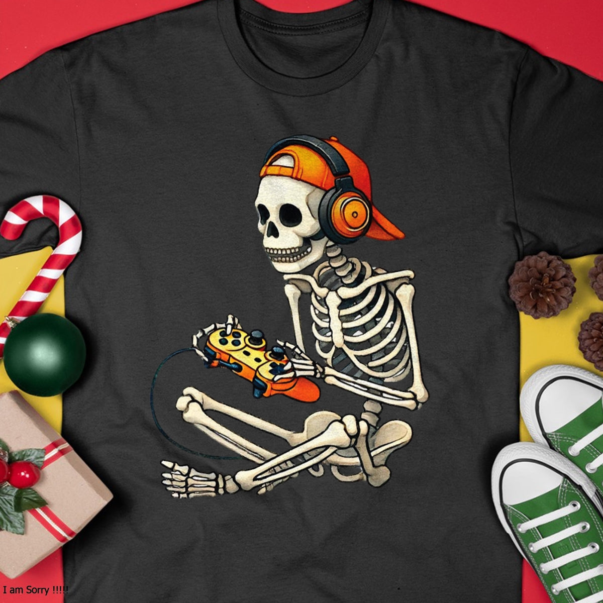 Camiseta de manga corta para niños y hombres con diseño de esqueleto para Halloween, para videojuegos - Camiseta unisex de Halloween/Sudadera con capucha - NGHL00