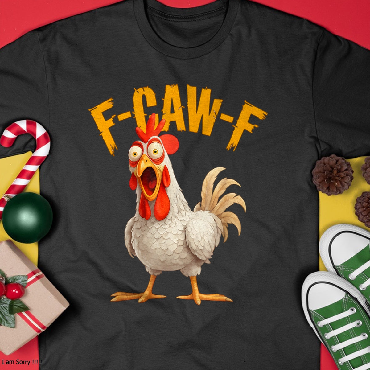 Divertida camiseta retro con juego de palabras de pollo "F-Awk-F" y gallo "F-Caw-F" - Camiseta/sudadera con capucha unisex de Halloween - NGHL00 (SKUT-1810HALLOWEEN-01)