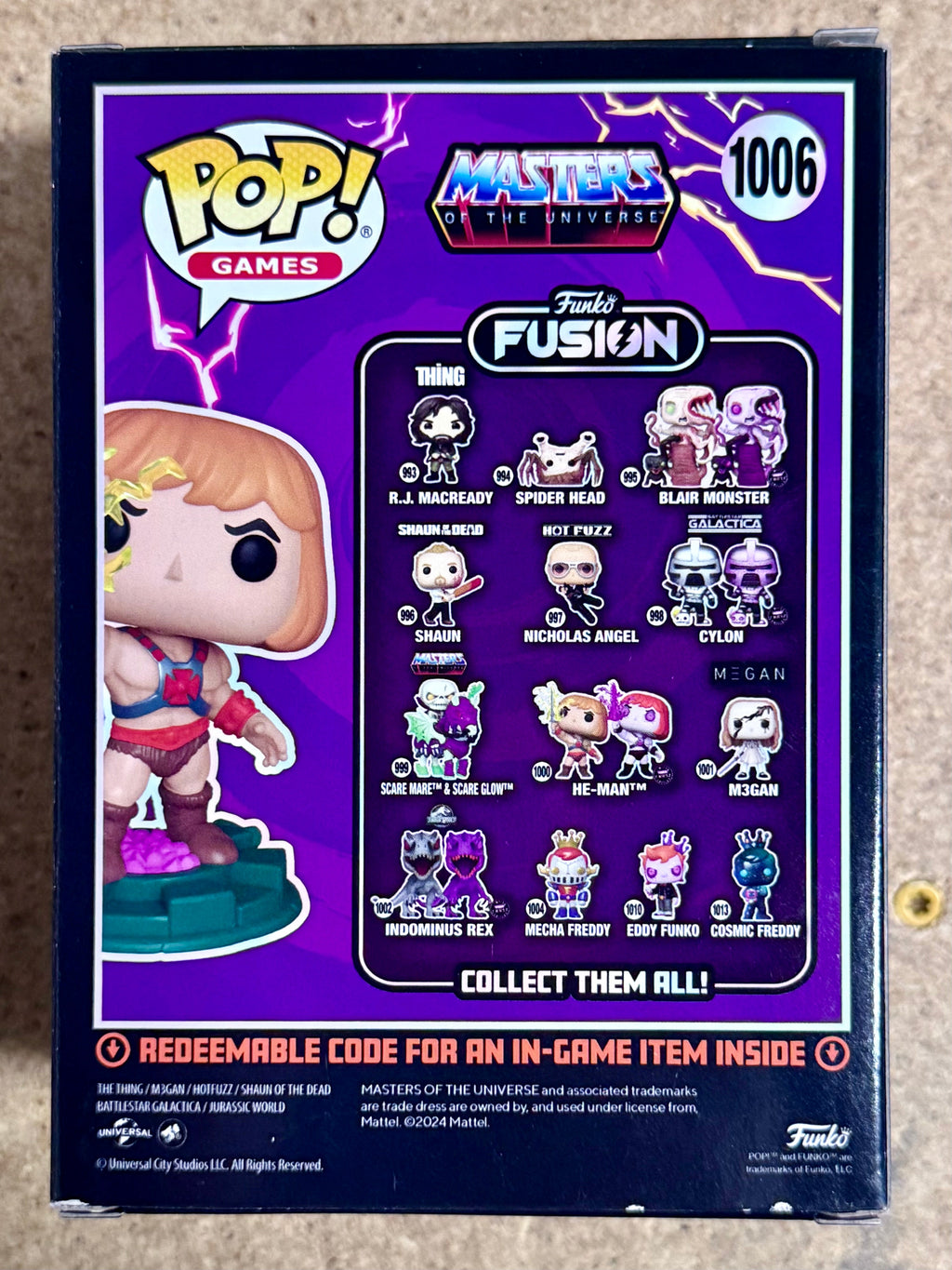 Tom Cook firmó un Funko Pop! #1006 de He-Man Masters Of The Universe con certificado de autenticidad JSA