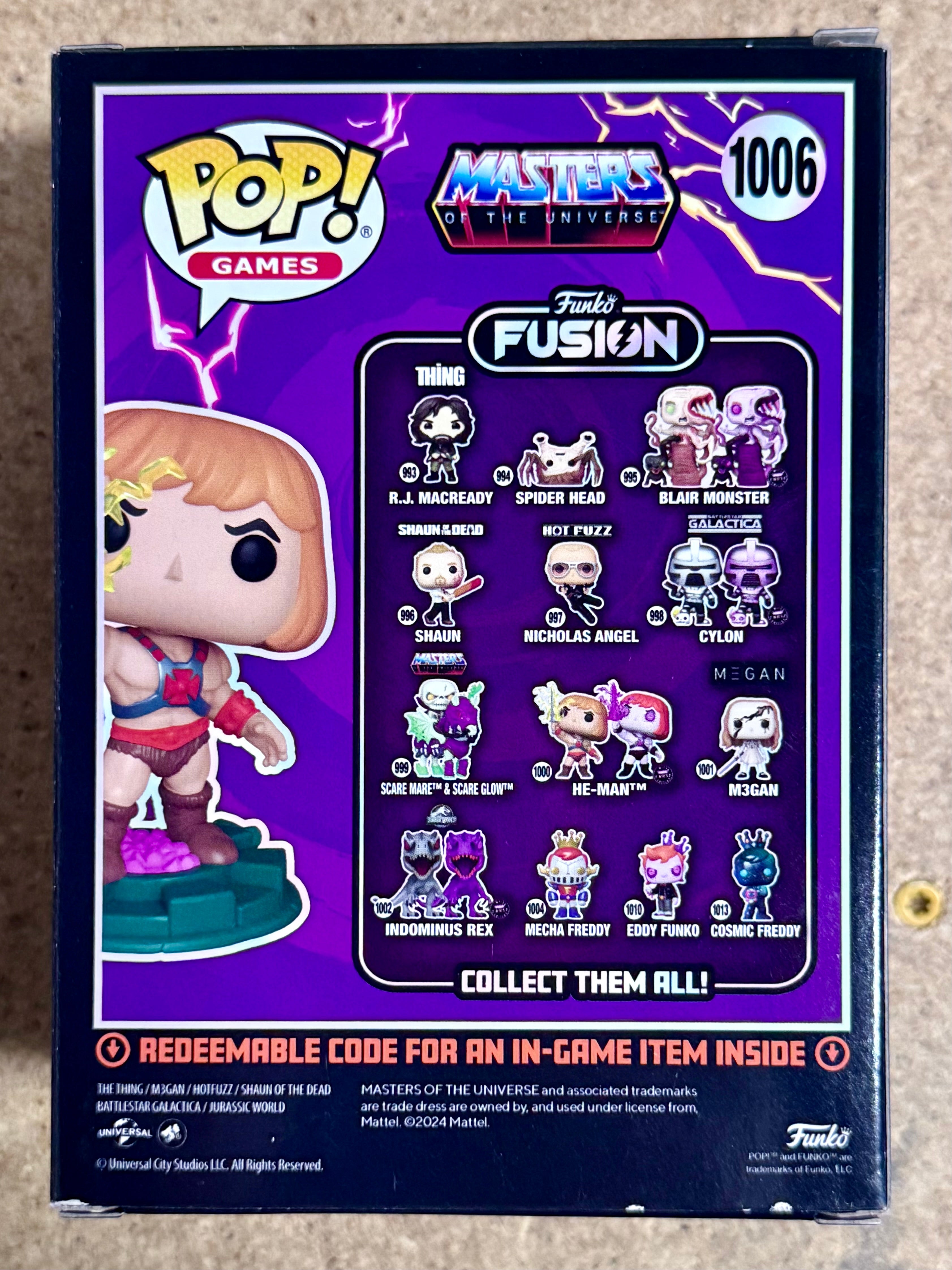 Tom Cook firmó un Funko Pop! #1006 de He-Man Masters Of The Universe con certificado de autenticidad JSA