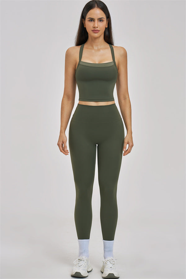Conjunto de 2 piezas de camiseta de tirantes y leggings Seraphine