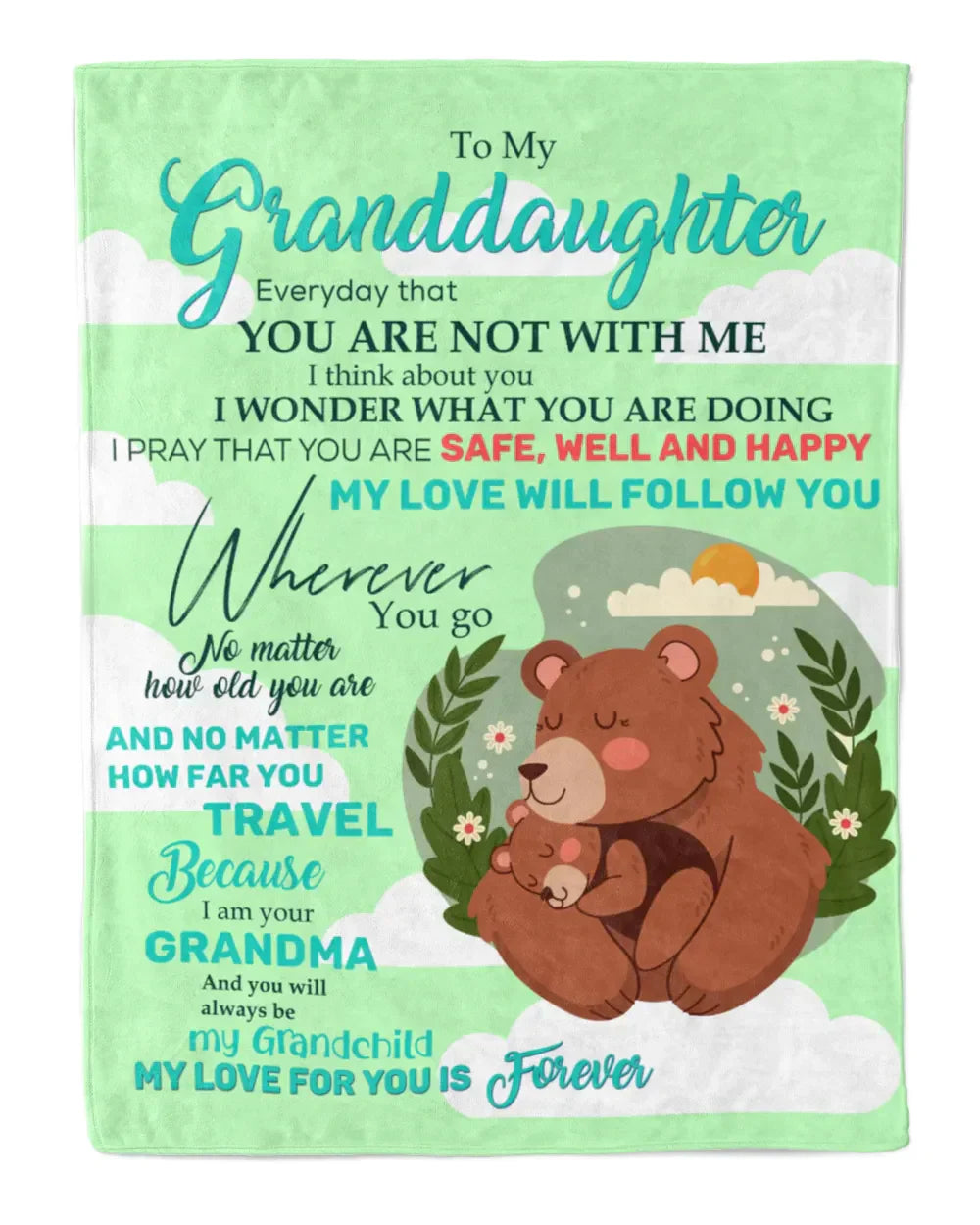 Manta de regalo especial para tu nieta - De parte de la abuela