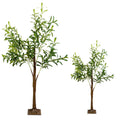 Árbol de olivo artificial iluminado con luces LED, 180 luces, 1,22 m, árbol de follaje artificial decorativo realista con luz blanca cálida, mando a distancia y 8 modos de iluminación, 10 A