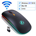 Ratón Inalámbrico Bluetooth RGB Recargable Ratón Inalámbrico para Computadora Silencioso Mause LED Retroiluminado Ergonómico Ratón Gamer para Laptop PC