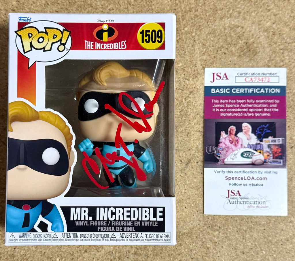 Craig T. Nelson firmó Funko Pop! #1509 de Mr. Increíble de Disney con COA de JSA
