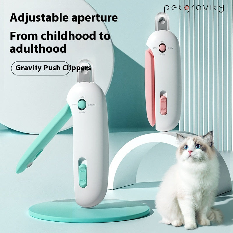 Pet Nail Clippers with Gravity Push Mechanism