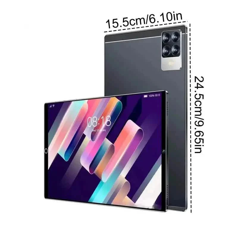 Tablet inteligente 5G de 10.1 pulgadas - Ranuras para doble tarjeta SIM, 8 GB de RAM, 256 GB de almacenamiento, cámara de 24 MP + 48 MP + Más