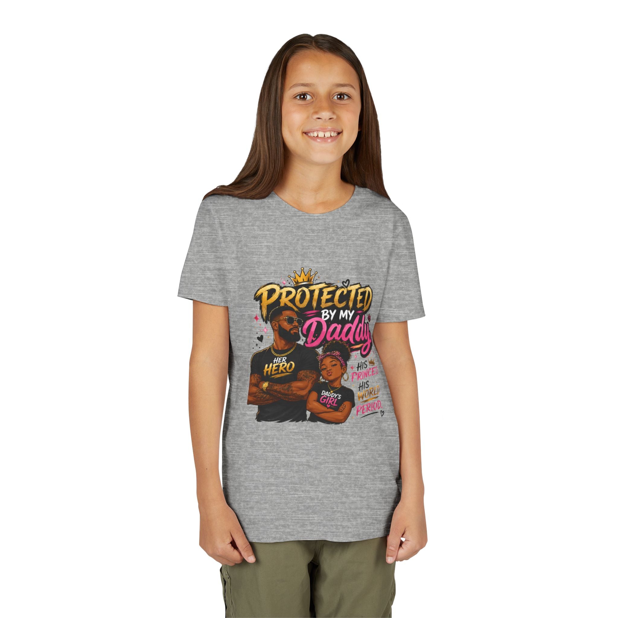 Daddy & Me Youth Tee — "Protected by My Daddy" Father-Daughter Graphic Shirt