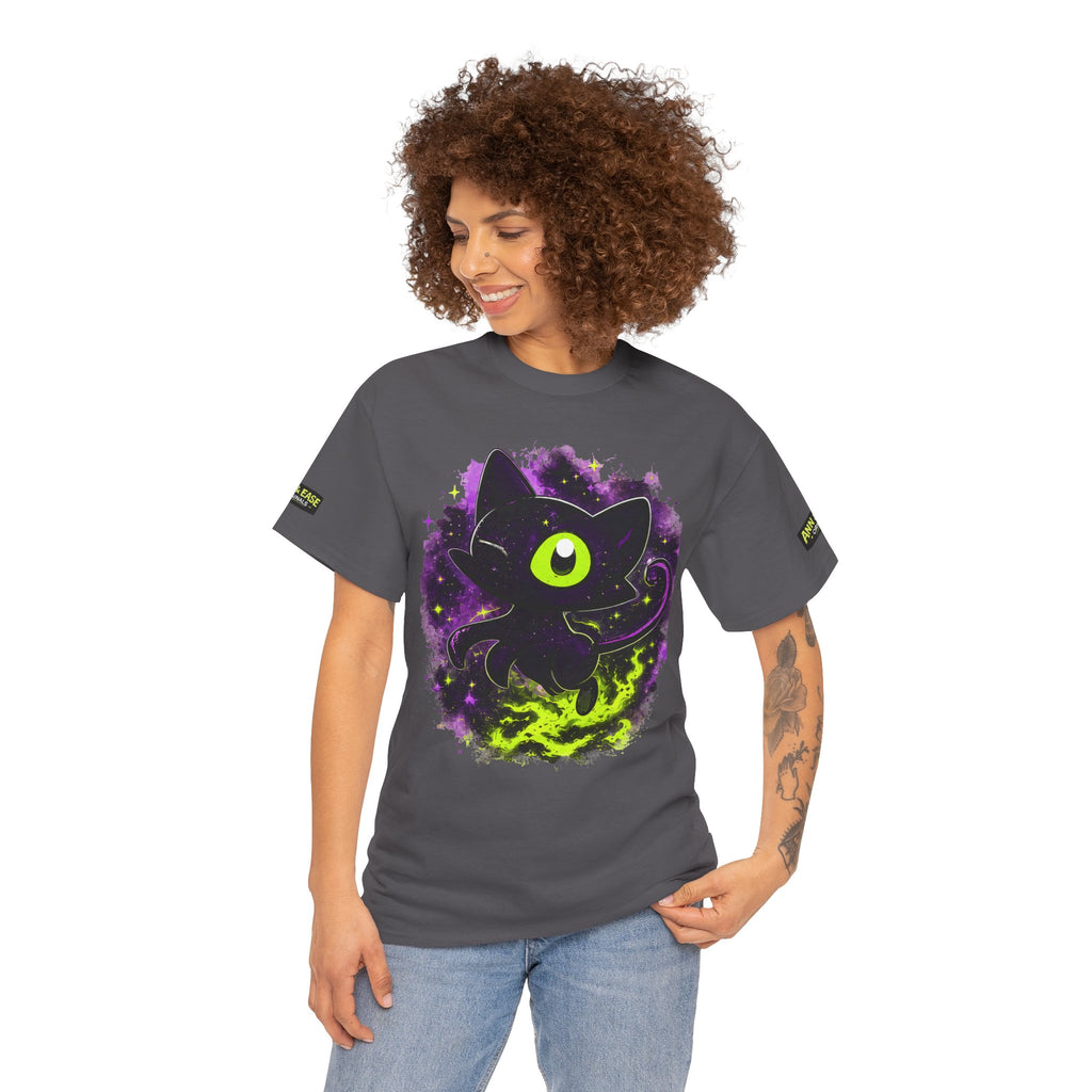 Camiseta Gato del Vacío — Camiseta estampada "Gato del Vacío: No persigo la luz, creo la mía propia"