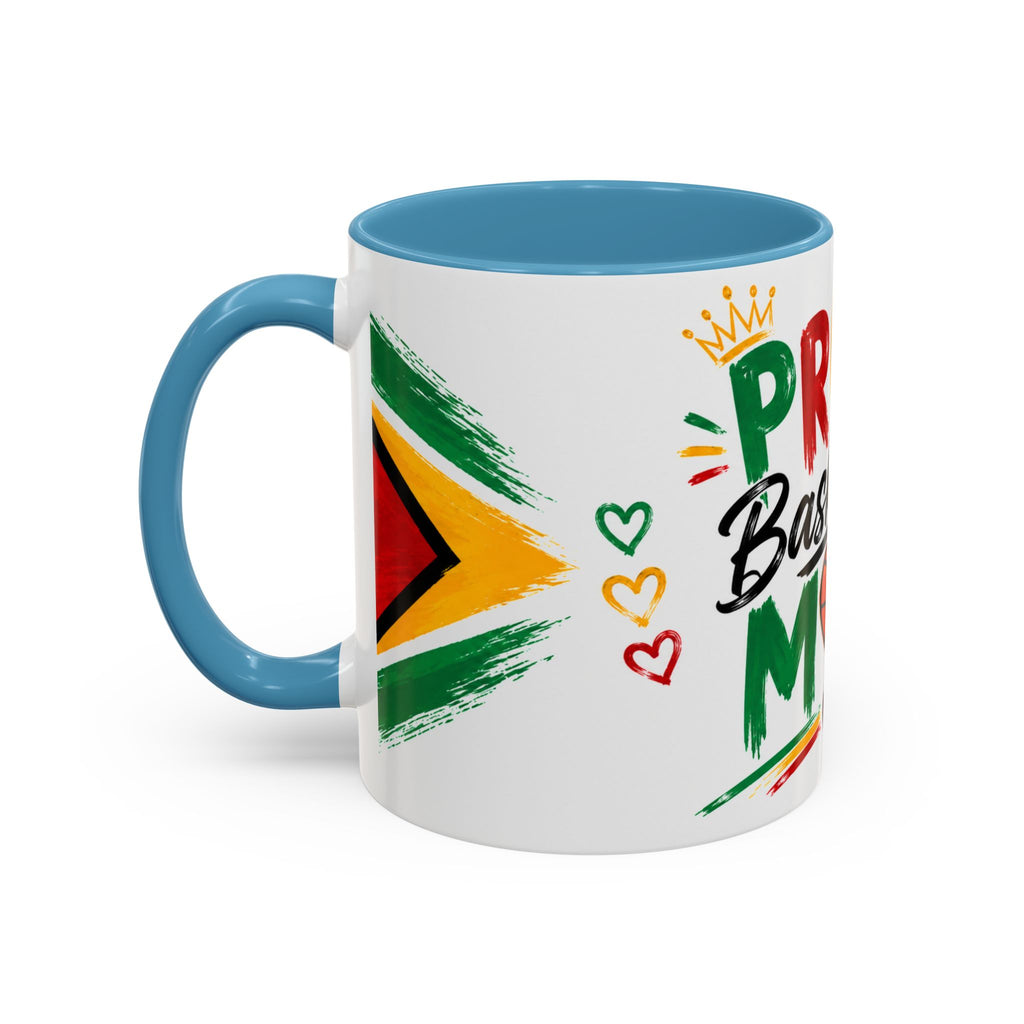 Proud Basketball Mom Accent Coffee Mug – Colorful Heart & Basketball Design (11/15oz)