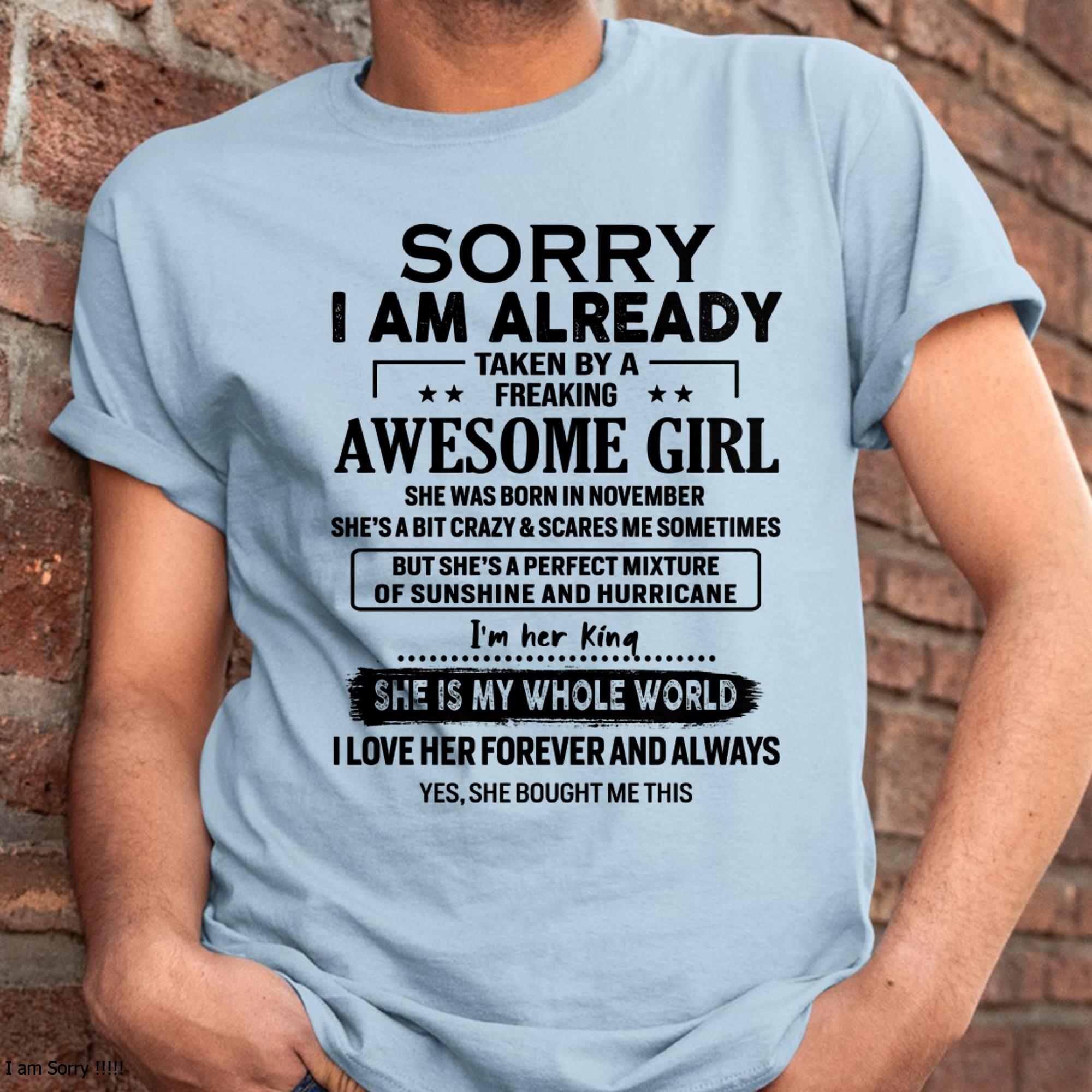 Noviembre - Lo siento, ya estoy tomado por una chica increíble - Regalo de la esposa para el marido - NGHL11 (SKU-TSRGIRL-11)