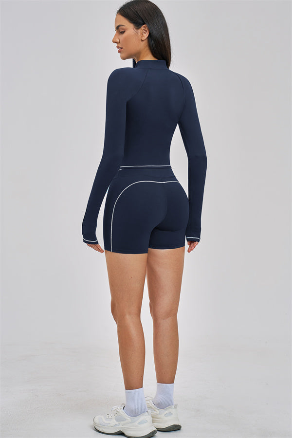 Conjunto de 3 piezas de chaqueta, top corto y pantalón corto Unbound