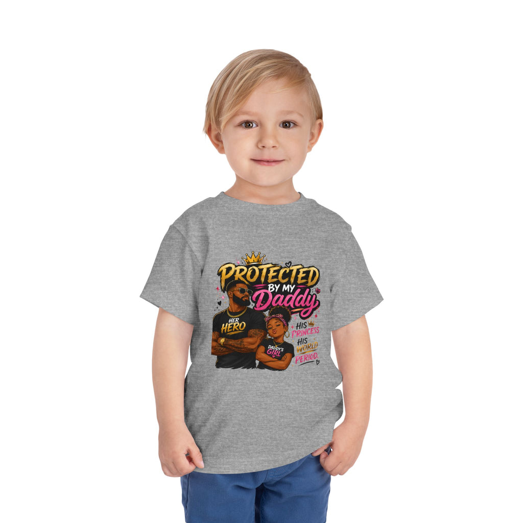Toddler Tee — "Protected by My Daddy" Daddy’s Girl Graphic Shirt