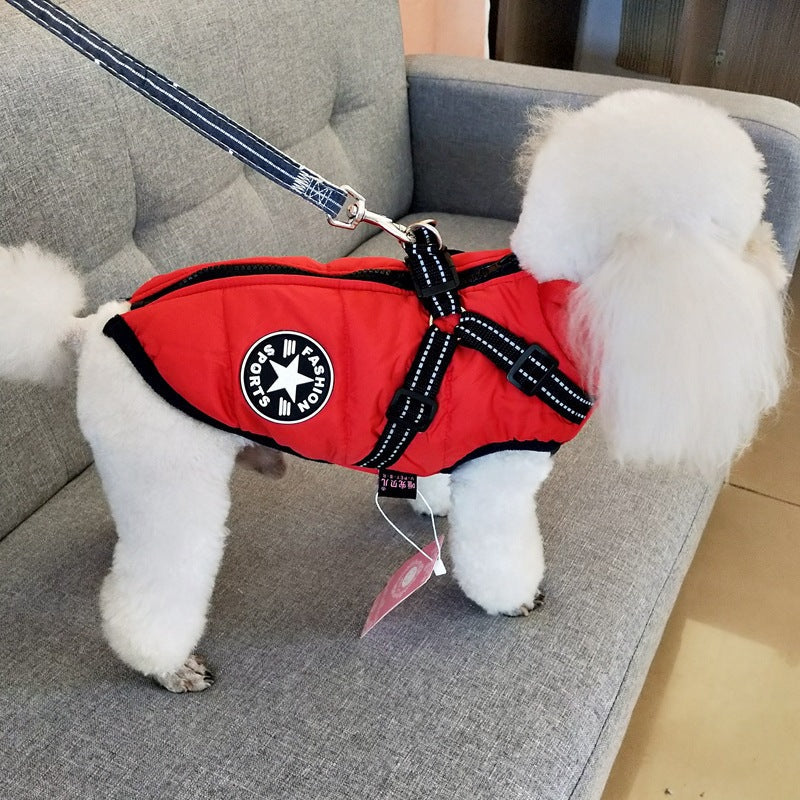 Waterproof Dog Coat with Harness — 7 Colors, Sizes XS–4XL