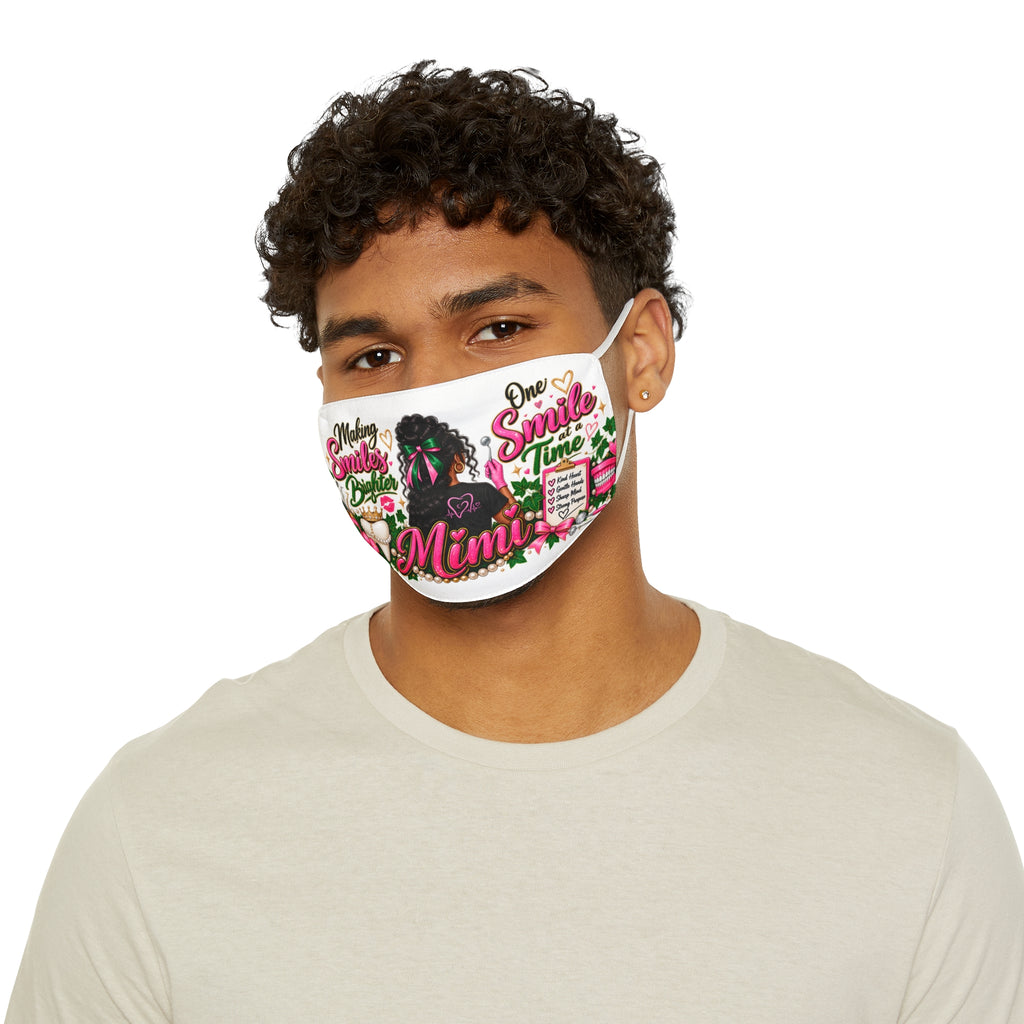 Mimi Floral Smile Polyester Face Mask — Adjustable Snug-Fit