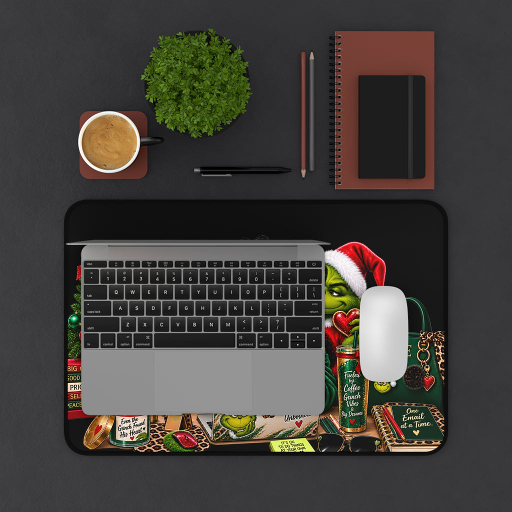 Christmas Grinch Desk Mat — Festive Holiday Office Mouse Pad