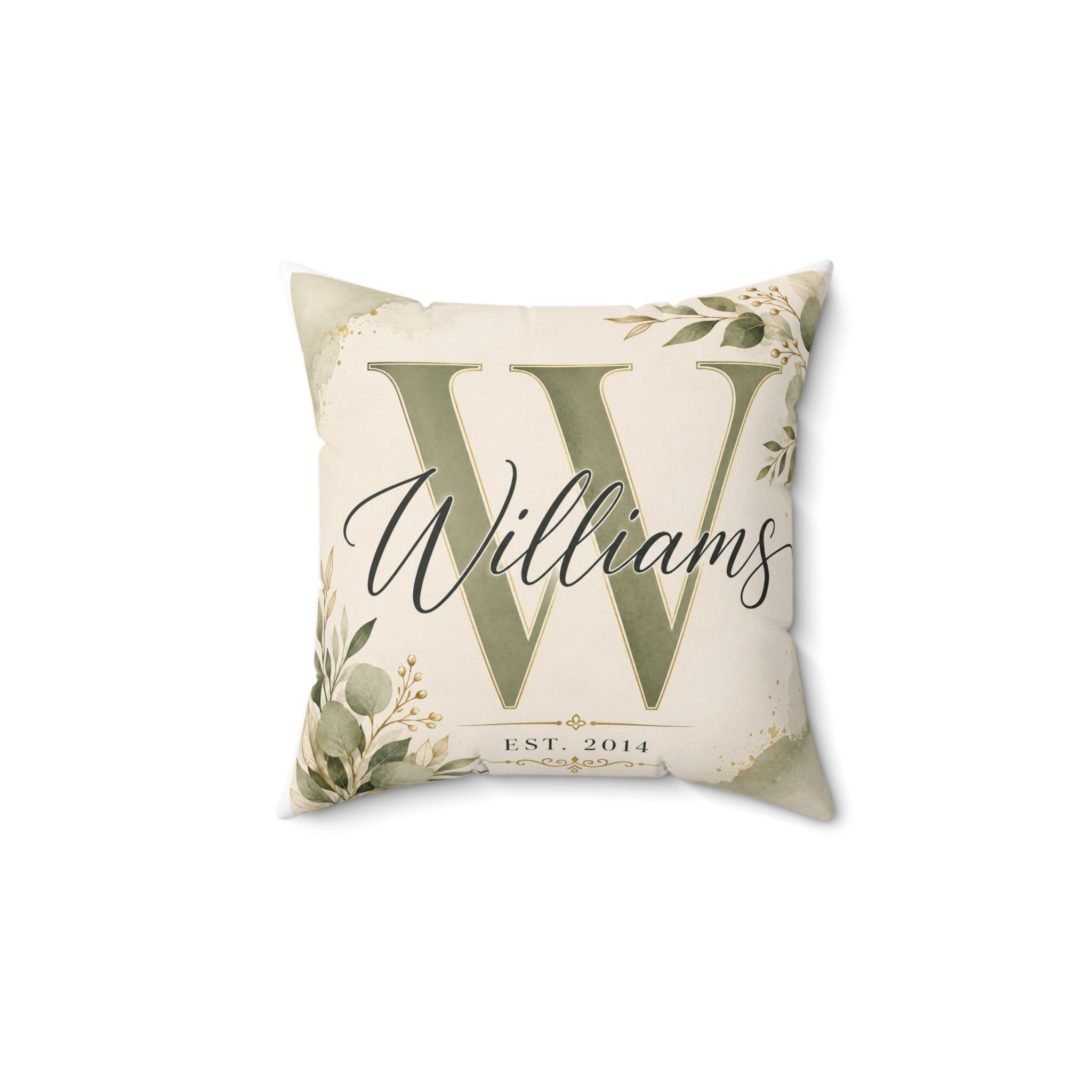 Personalized Monogram Pillow — "Home Is Our Favorite Place" Decorative Throw Pillow