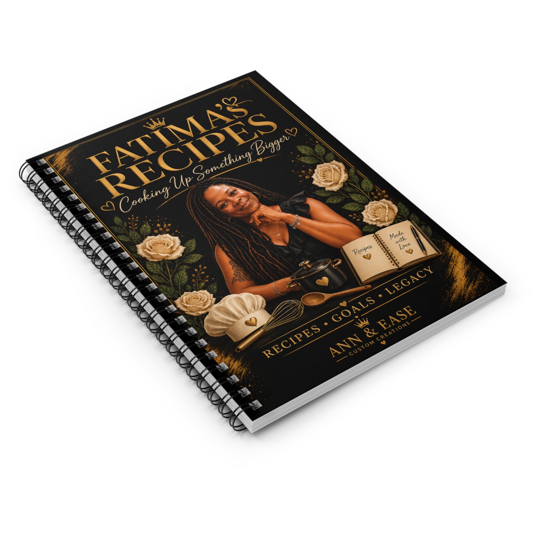 Fatima’s Recipes Spiral Notebook — Personalized Recipe Journal (Ruled)