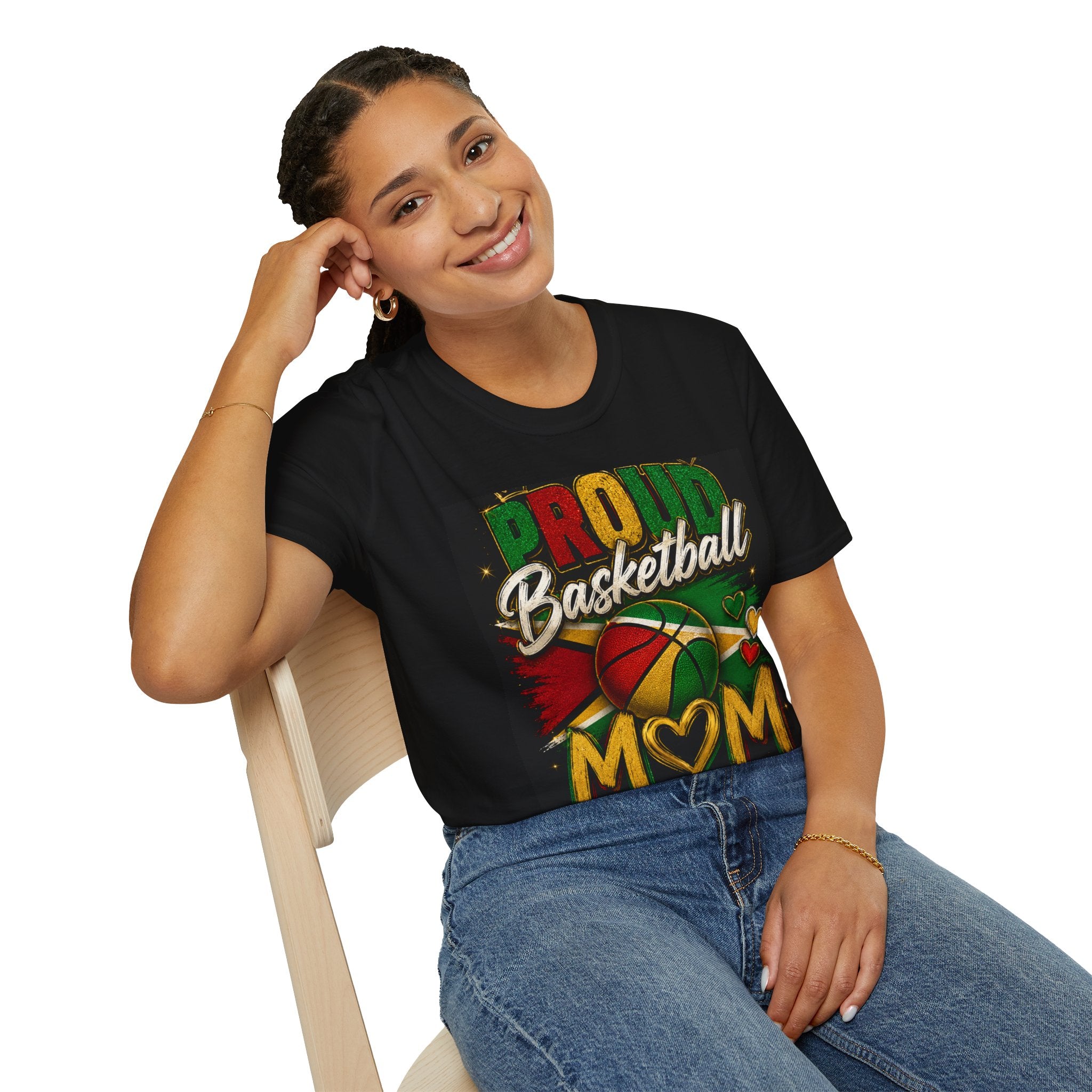 Proud Basketball Mom T-Shirt – Colorful Retro Hoop Fan Tee