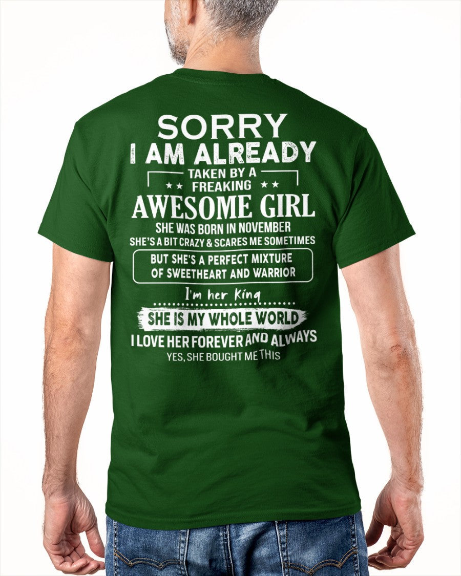 November - Awesome girl - Perfect gift for your boyfriend - (SKU04-86-11) - From Wife NGHL11