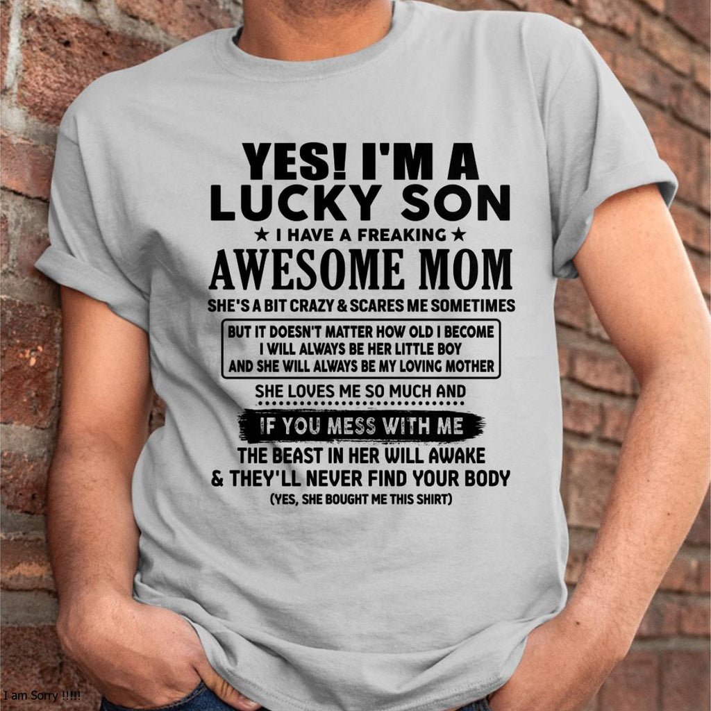 I am Lucky Son - Gift For Son From Mom - NGHL00 - (SKU-T1206LMS-00)