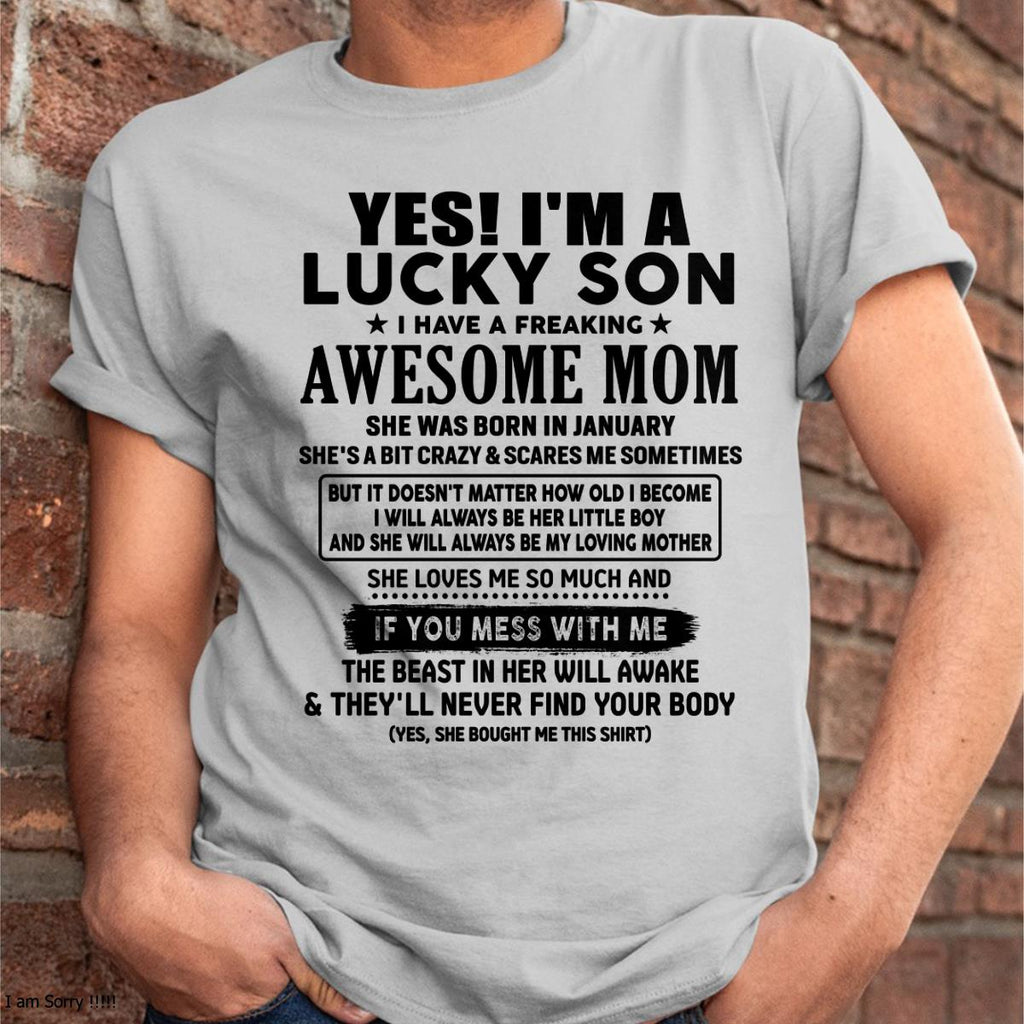 January - I am Lucky Son - Gift For Son From Mom - NGHL01 - (SKU-T1206LMS-01)