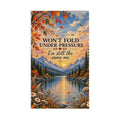 Inspirational Fall Lake Hand Towel — "Won't Fold Under Pressure, I'm Still the Same Me"