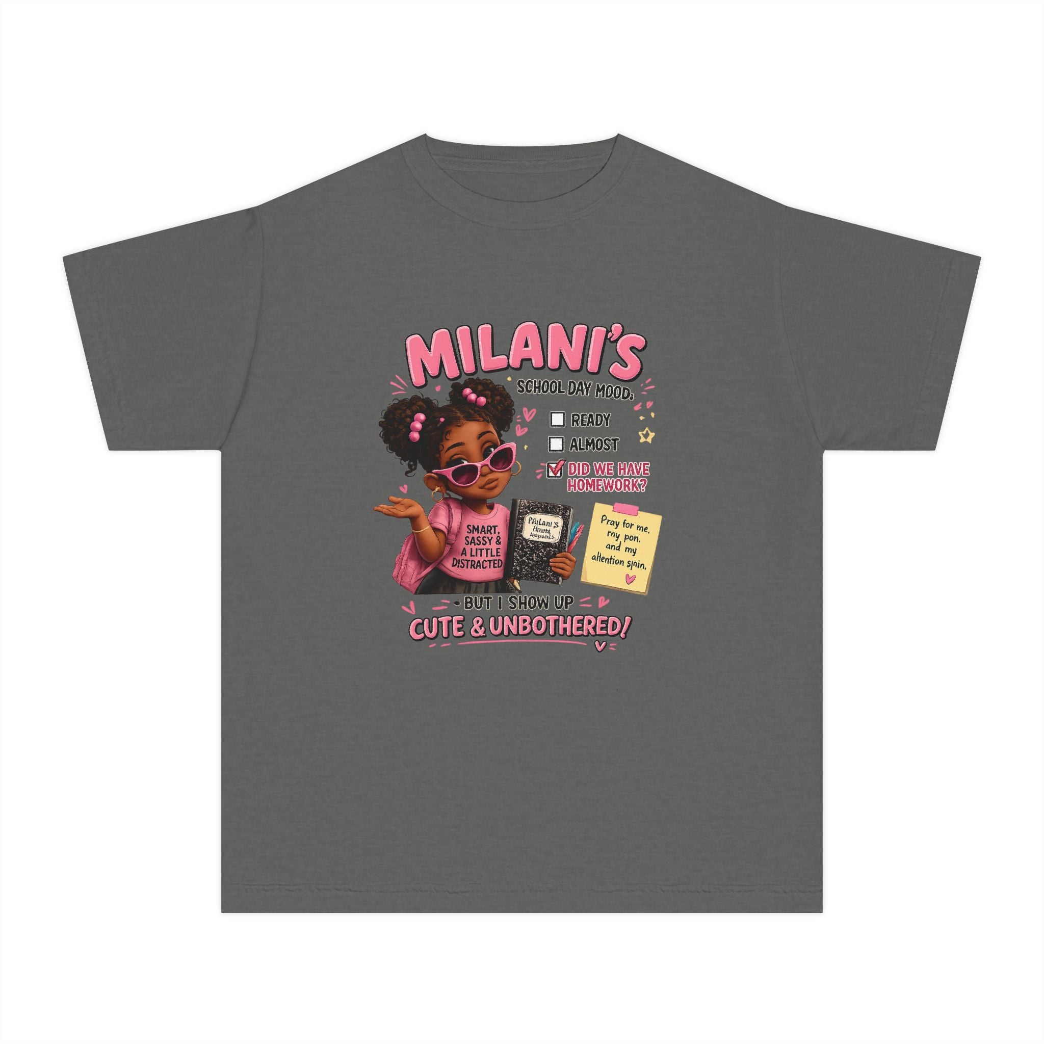 Youth Tee — "Milani's School Days: Cute, Sassy & Smart"