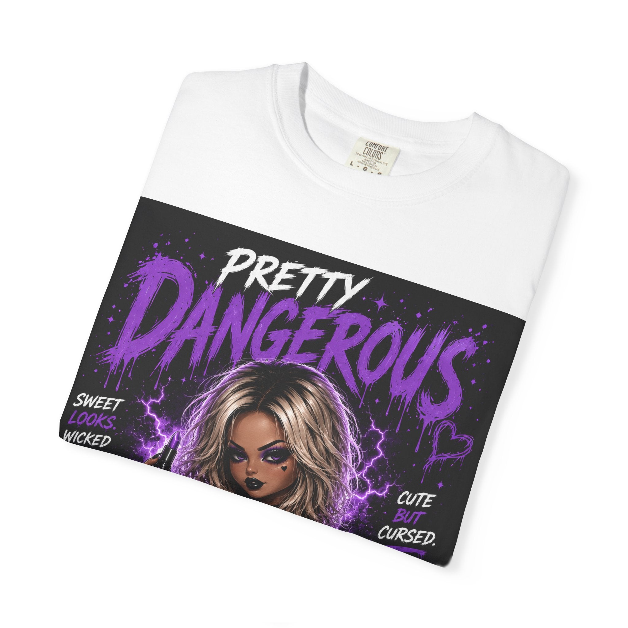 Graphic T-Shirt — "Pretty Dangerous / 'Til Death Do Us Part' Gothic Girl Cute but Cursed Tee