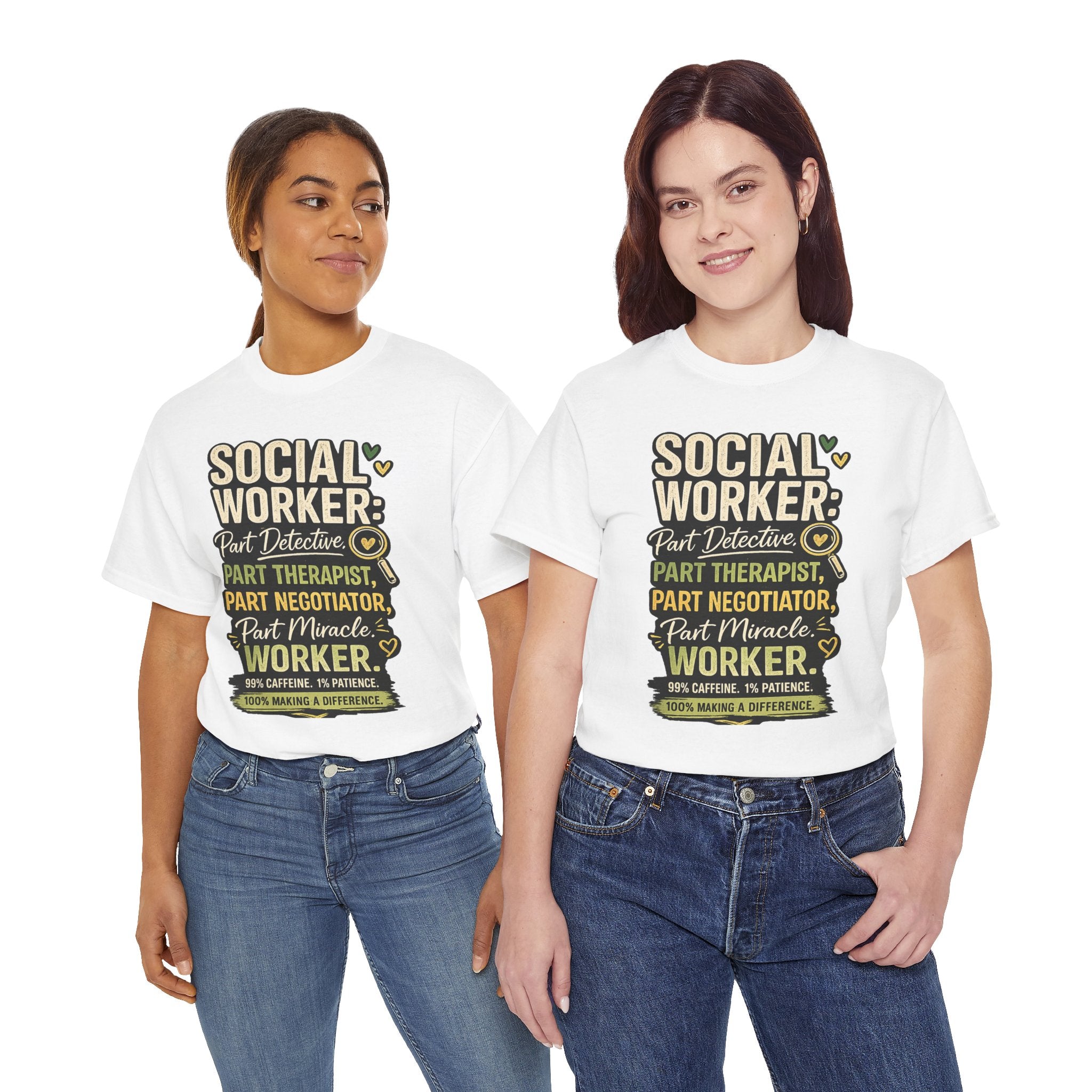 Social Worker T-Shirt – 'Social Worker: Part Detective, Part Therapist' Graphic Tee (Survival Kit Back)