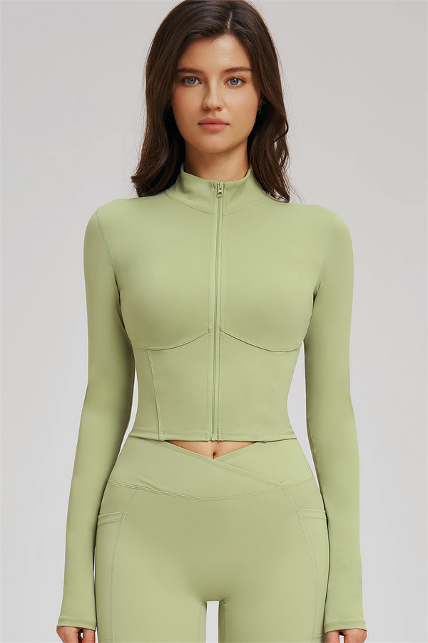 El conjunto de 3 piezas Sizzle Zip Jacket Sports Bra Flared Leggings