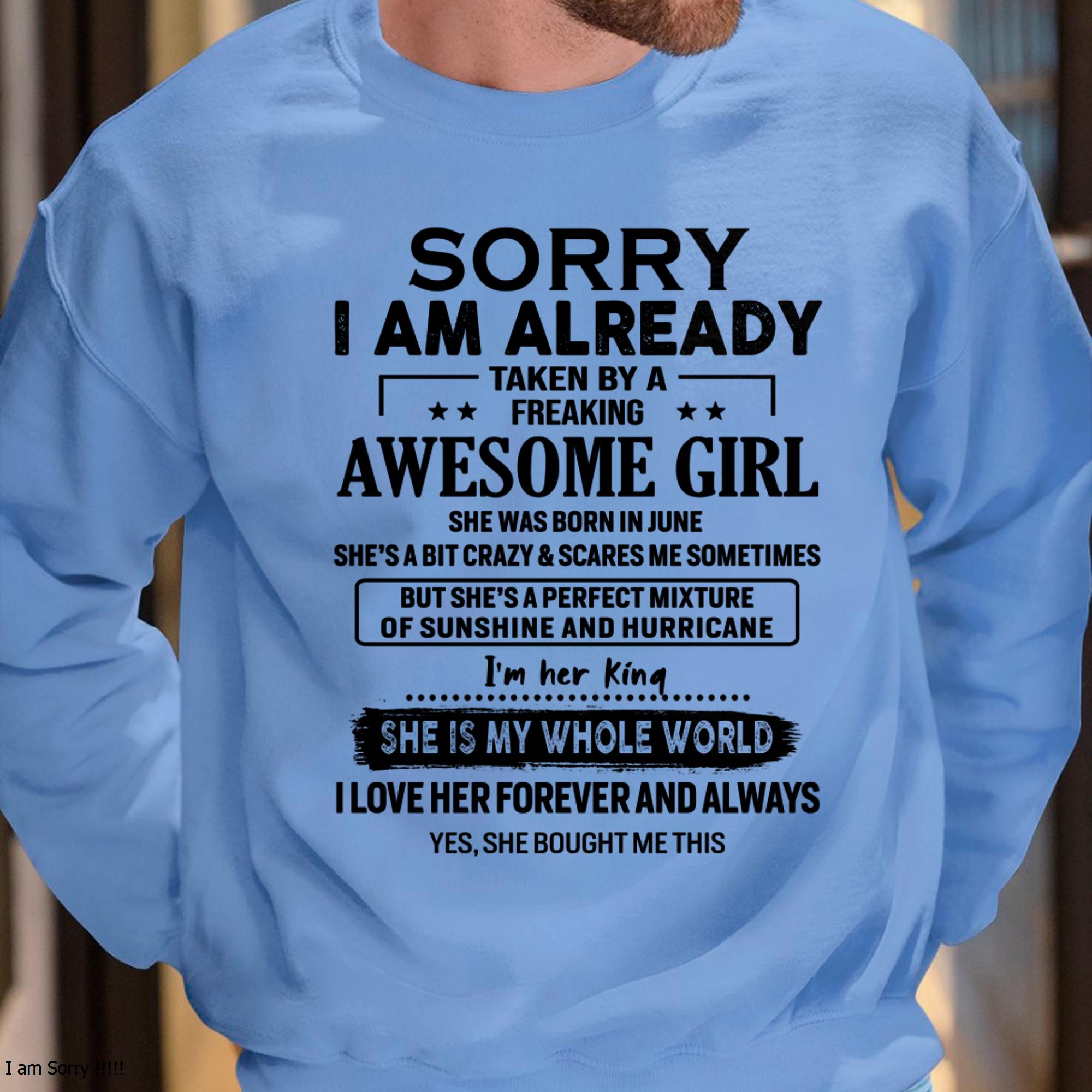 Junio - Lo siento, ya estoy ocupado por una chica increíble - Regalo para marido de parte de esposa - NGHL06 (SKU-TSRGIRL-06)