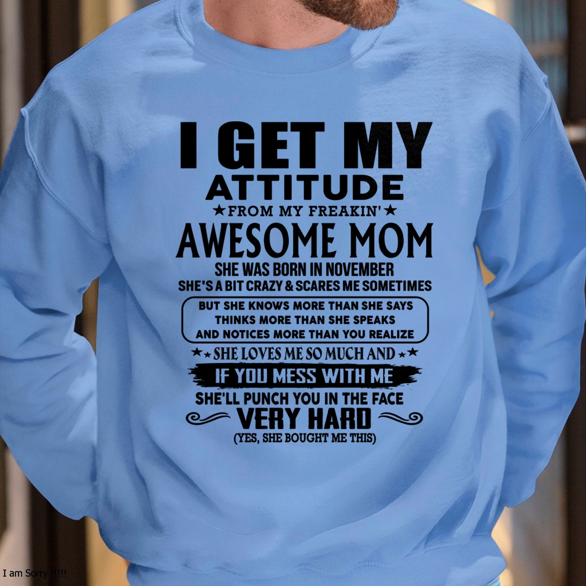 Gracias Mamá - MI ACTITUD LA HEREDÉ DE MI INCREÍBLE MAMÁ - Regalo para hijo e hija de Mamá - NGHL11 (SKU-TMD-CU-11)
