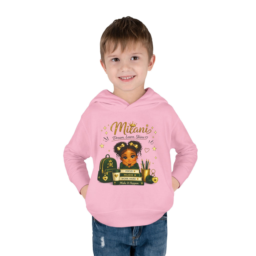 Toddler Hoodie — "Little Girl with Big Dreams" Personalized Motivational Pullover